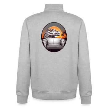 Alligator - Unisex Organic Zip Sweatshirt by Stanley/Stella - heather grey - Back - AI Model Male 185 light (185cm)