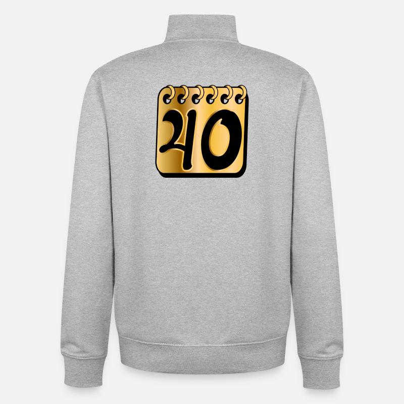 40ème Anniversaire Quarante ANS - Sweat zippé unisexe en coton bio Stanley/Stella - gris chiné