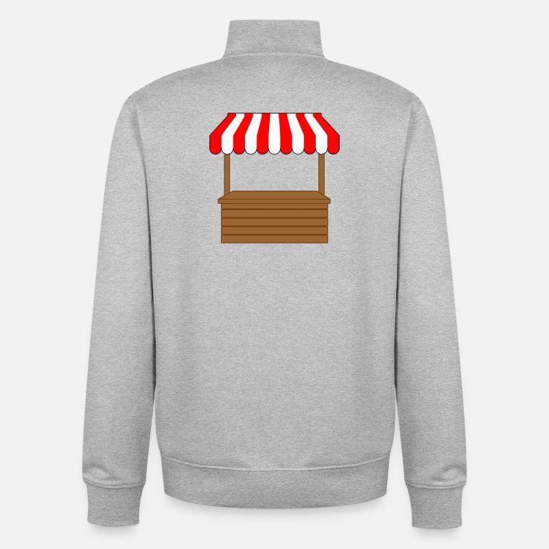 Logo de l’étal du marché - Sweat zippé unisexe en coton bio Stanley/Stella - gris chiné