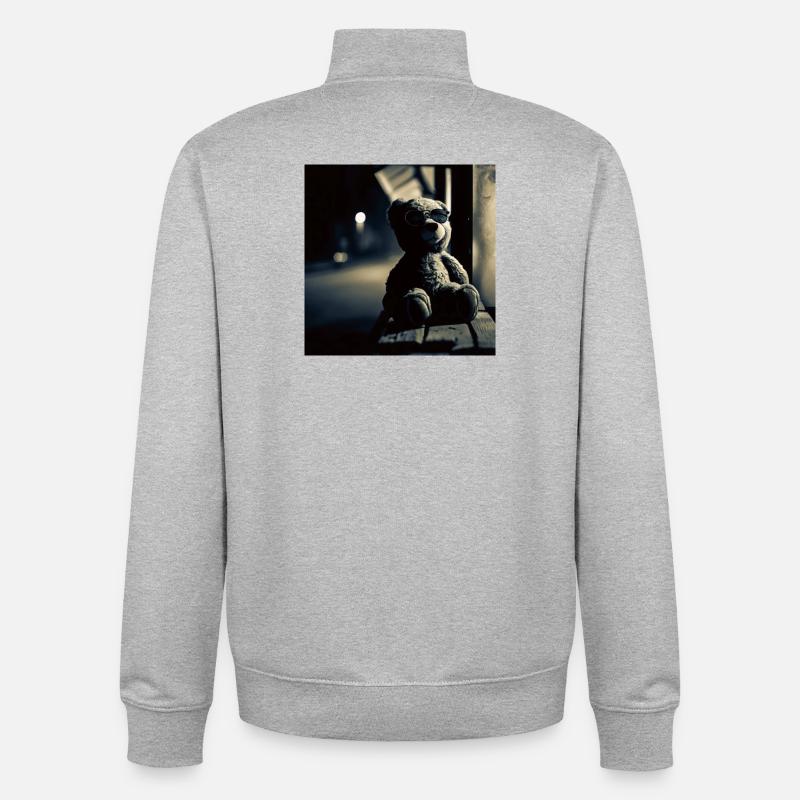 Teddy Noir - Unisex Organic Zip Sweatshirt von Stanley/Stella - Grau meliert