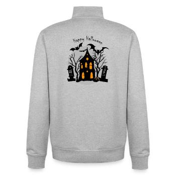 Halloween - Unisex Organic Zip Sweatshirt von Stanley/Stella - Grau meliert - Hinten - AI Model Male 185 light (185cm)