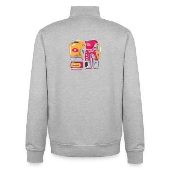 Vivid Boxing Glove Duo - Unisex Organic Zip Sweatshirt by Stanley/Stella - heather grey - Back - AI Model Male 185 light (185cm)