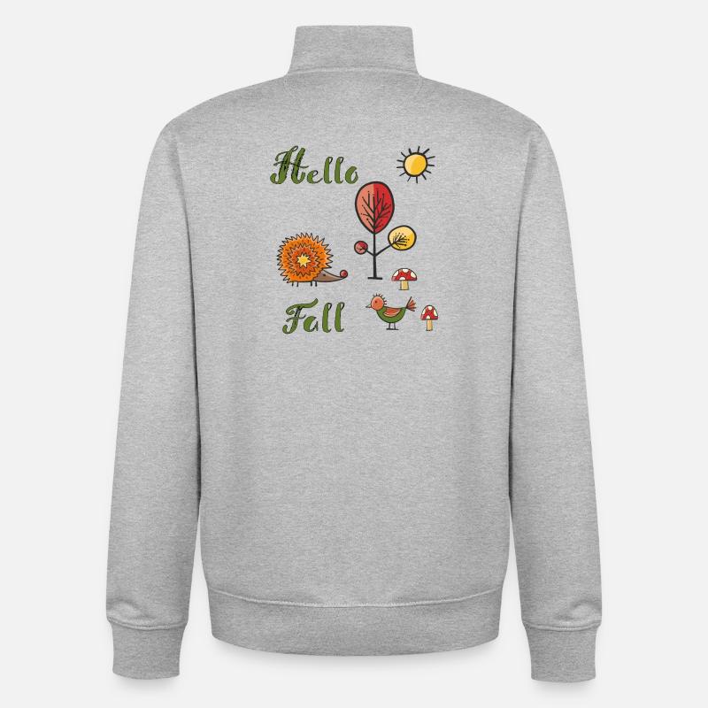 Bonjour Fall - Sweat zippé unisexe en coton bio Stanley/Stella - gris chiné