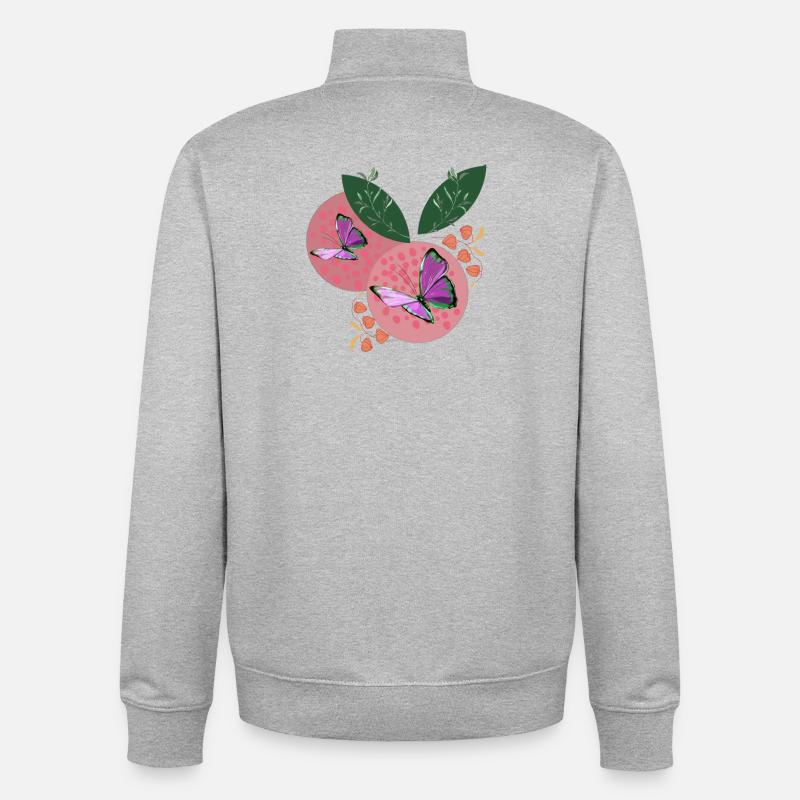BUTTERFLY DREAMS - Sweat zippé unisexe en coton bio Stanley/Stella - gris chiné