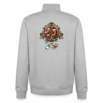 Santa Claus and elves after work. - Unisex Organic Zip Sweatshirt by Stanley/Stella - heather grey - Back - AI Model Male 185 light (185cm)
