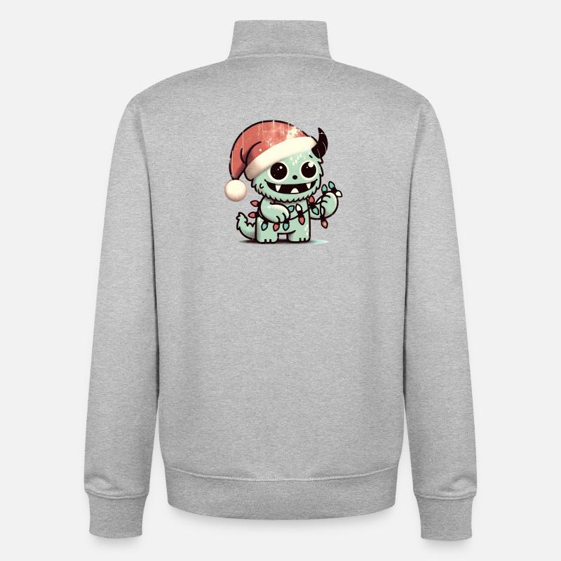 Conception de sweat à capuche de Noël |Doux câlin de Noël - Sweat zippé unisexe en coton bio Stanley/Stella - gris chiné