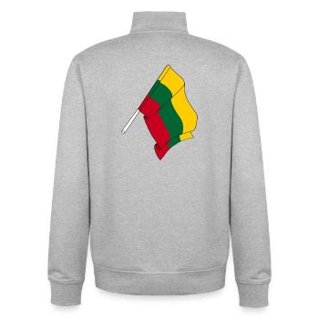 Flagge Litauen - Unisex Organic Zip Sweatshirt von Stanley/Stella - Grau meliert - Hinten - AI Model Male 185 light (185cm)