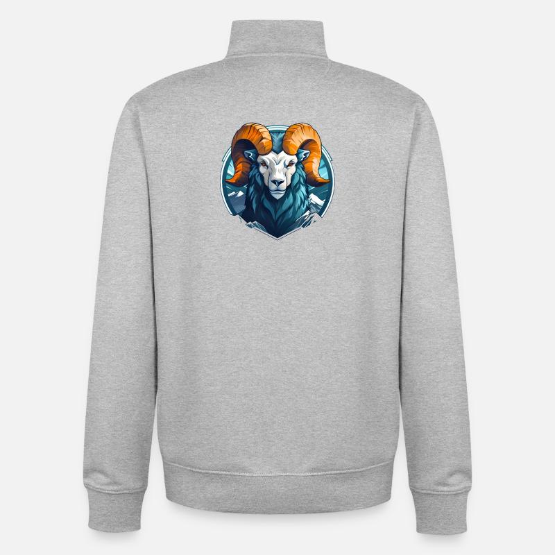 Widder Mascotchen - Unisex Organic Zip Sweatshirt von Stanley/Stella - Grau meliert