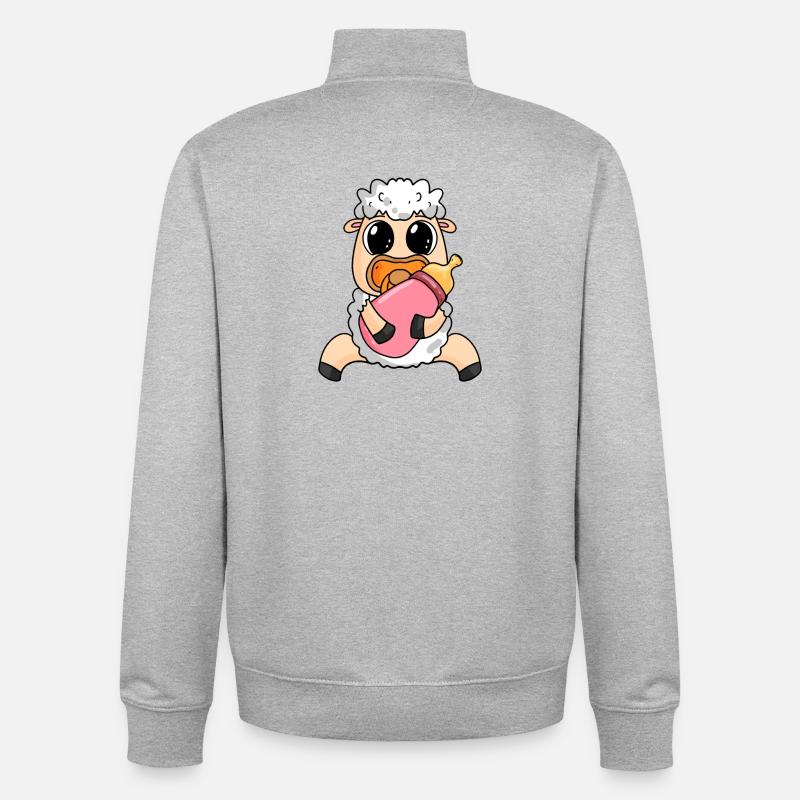 Bébés moutons - Sweat zippé unisexe en coton bio Stanley/Stella - gris chiné