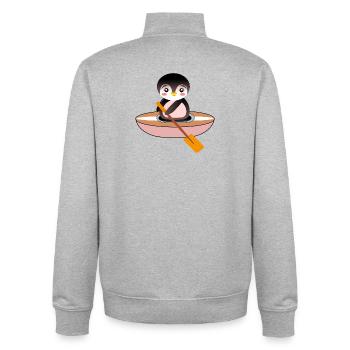 PINGOUIN - LOISIRS SPORTS NAUTIQUES - CANOË KAYAK - Sweat zippé unisexe en coton bio Stanley/Stella - gris chiné - Dos - AI Model Male 185 light (185cm)