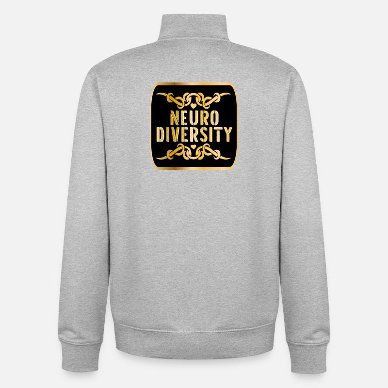 NEURODIVERSITÉ - Sweat zippé unisexe en coton bio Stanley/Stella - gris chiné