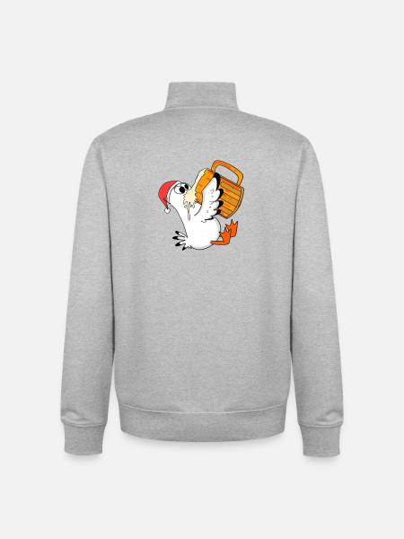 Seagull Beer Christmas - Unisex Organic Zip Sweatshirt by Stanley/Stella - heather grey