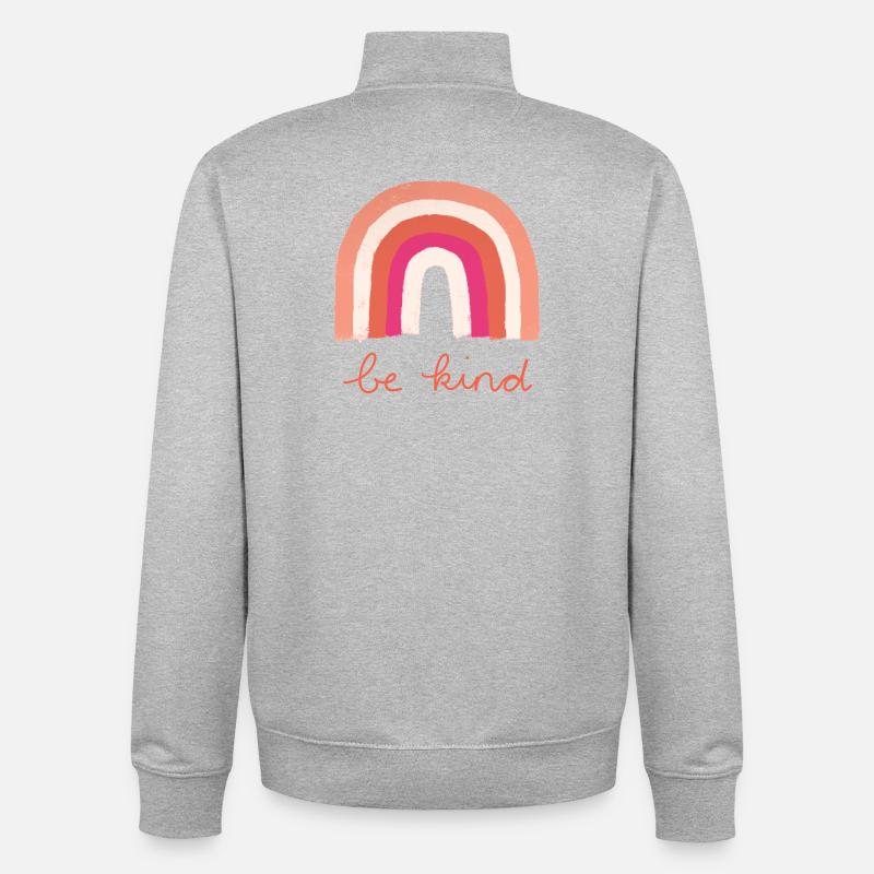 Be Kind Regenbogen - Unisex Organic Zip Sweatshirt von Stanley/Stella - Grau meliert