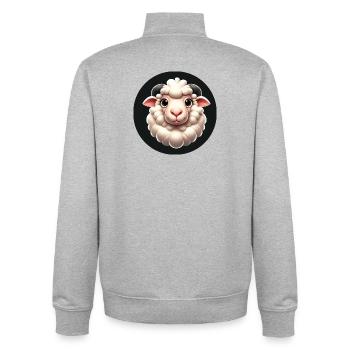 3D Grafik Schaf weiß - Unisex Organic Zip Sweatshirt von Stanley/Stella - Grau meliert - Hinten - AI Model Male 185 light (185cm)