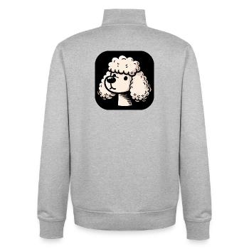 Süßer weißer Pudel im Comic Stil - Unisex Organic Zip Sweatshirt von Stanley/Stella - Grau meliert - Hinten - AI Model Male 185 light (185cm)