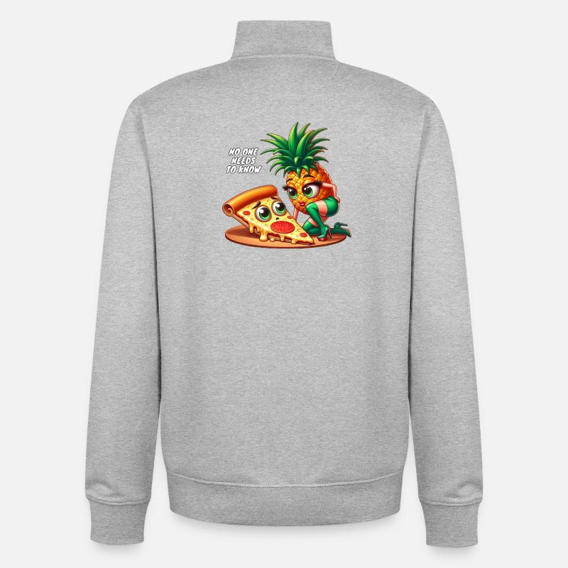 Pizza Hawaï - Sweat zippé unisexe en coton bio Stanley/Stella - gris chiné