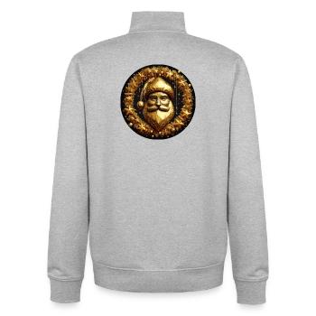 Weihnachtsmann in Gold mit Sternen - Unisex Organic Zip Sweatshirt von Stanley/Stella - Grau meliert - Hinten - AI Model Male 185 light (185cm)