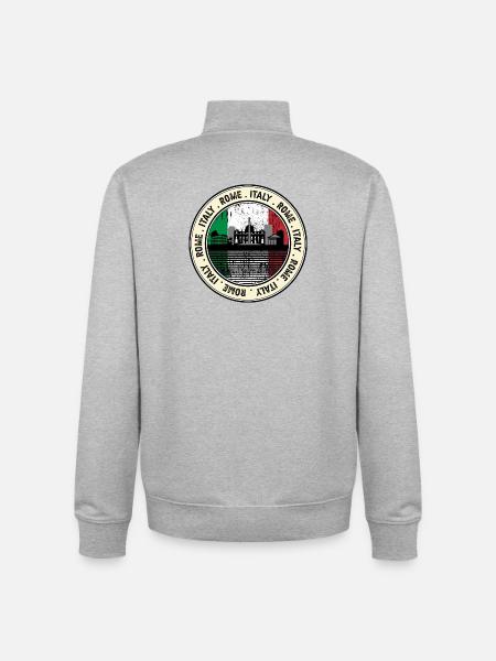 Rome Italy - Unisex Organic Zip Sweatshirt by Stanley/Stella - heather grey