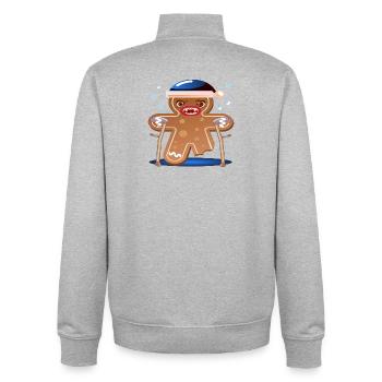 CHRISTMAS GET WELL SOON - WALKER CRUTCH - Unisex Organic Zip Sweatshirt by Stanley/Stella - heather grey - Back - AI Model Male 185 light (185cm)