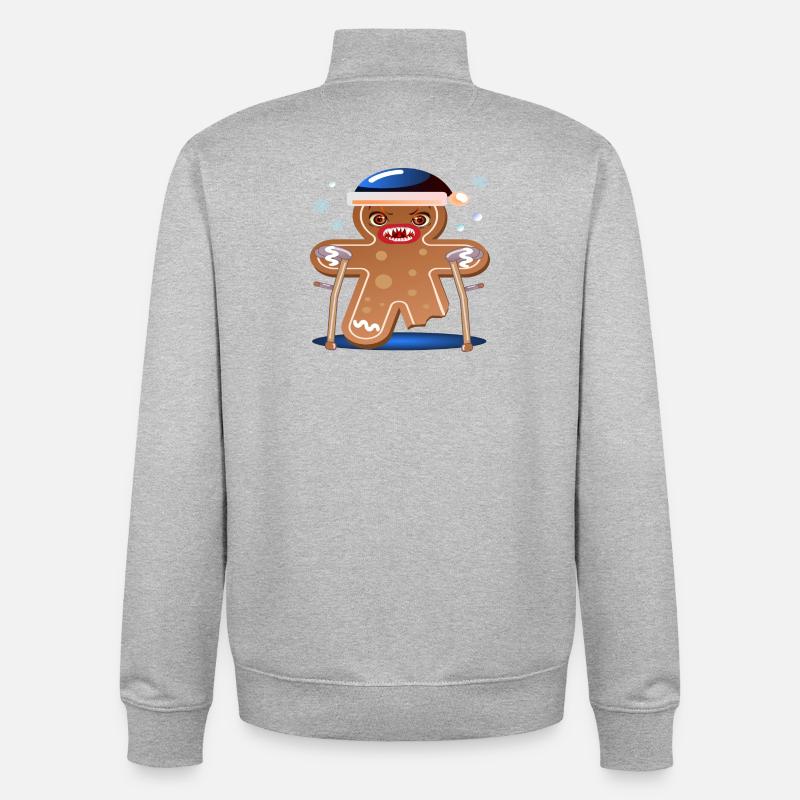 NOËL RÉTABLISSEZ-VOUS BIENTÔT - BÉQUILLE DE MARCHEUR - Sweat zippé unisexe en coton bio Stanley/Stella - gris chiné