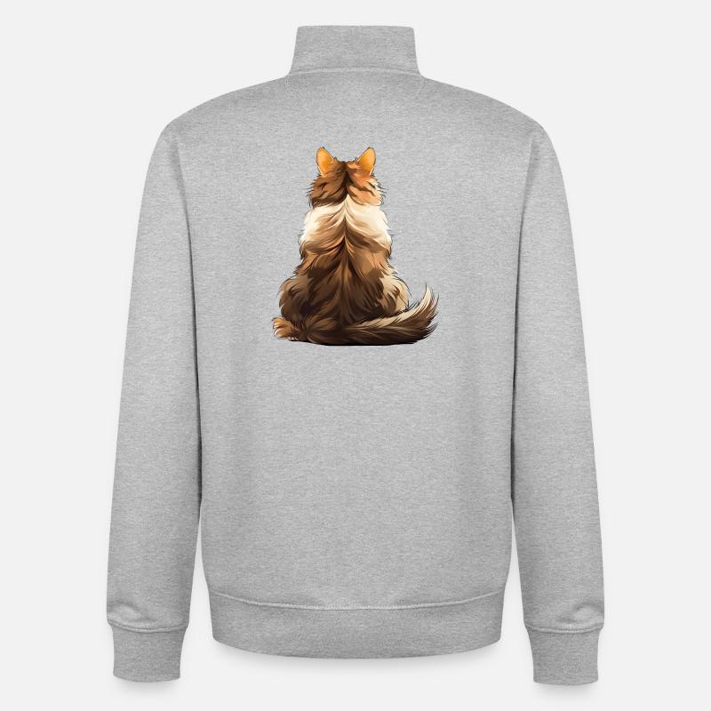 Norwegischer Wald - Unisex Organic Zip Sweatshirt von Stanley/Stella - Grau meliert