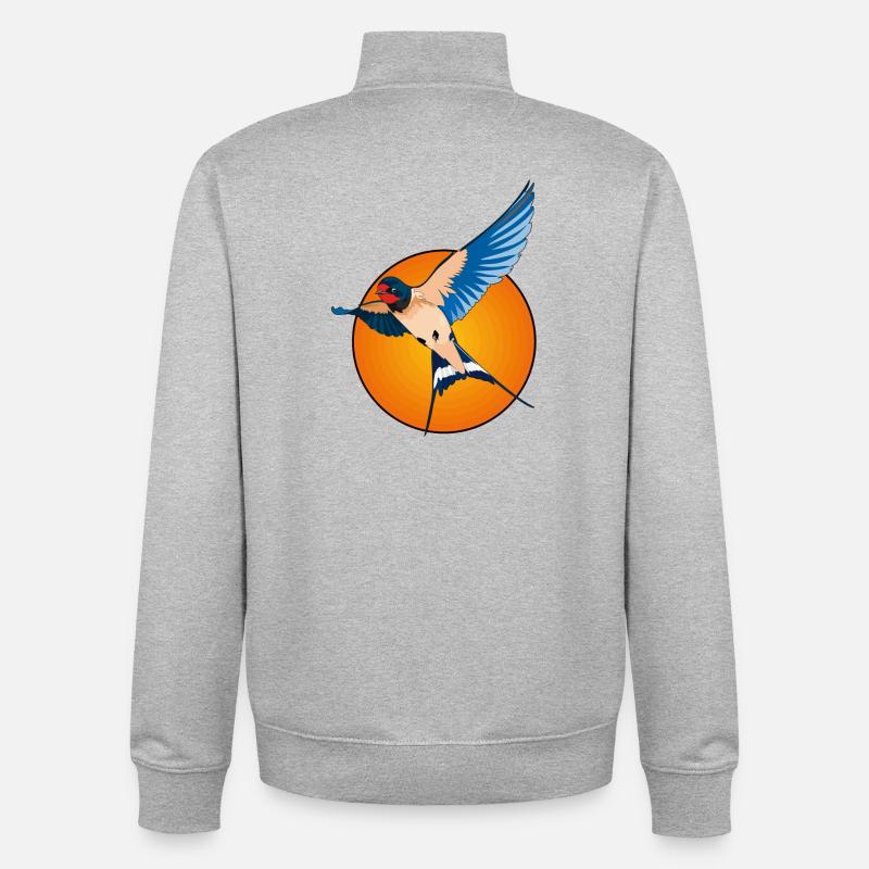 Schwalben 2 - Unisex Organic Zip Sweatshirt von Stanley/Stella - Grau meliert