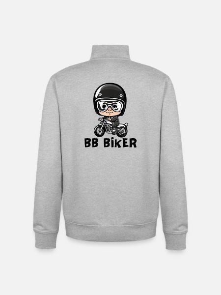 Baby biker, baby biker, baby biker - Unisex Organic Zip Sweatshirt by Stanley/Stella - heather grey