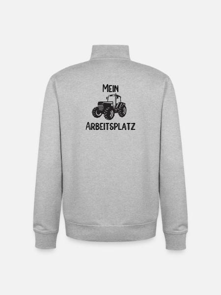 Landwirt Arbeitsplatz - Unisex Organic Zip Sweatshirt von Stanley/Stella - Grau meliert
