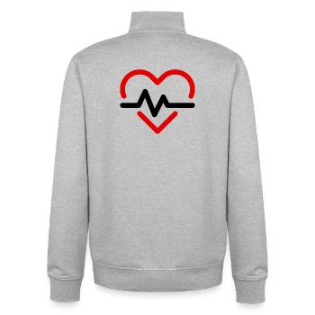 heart beat - Unisex Organic Zip Sweatshirt by Stanley/Stella - heather grey - Back - AI Model Male 185 light (185cm)
