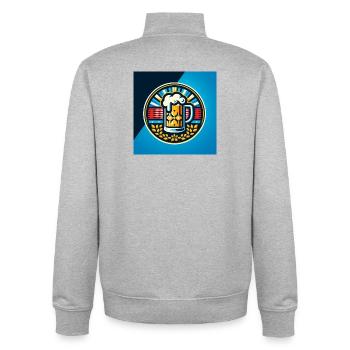 Bier Logo 3 - Unisex Organic Zip Sweatshirt von Stanley/Stella - Grau meliert - Hinten - AI Model Male 185 light (185cm)