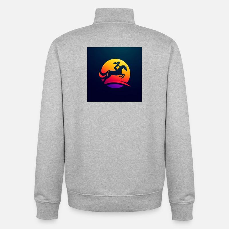 Reiterin auf Pferd 1 - Unisex Organic Zip Sweatshirt von Stanley/Stella - Grau meliert