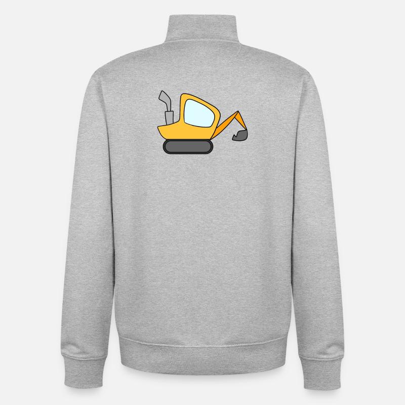 Excavatrice - Sweat zippé unisexe en coton bio Stanley/Stella - gris chiné