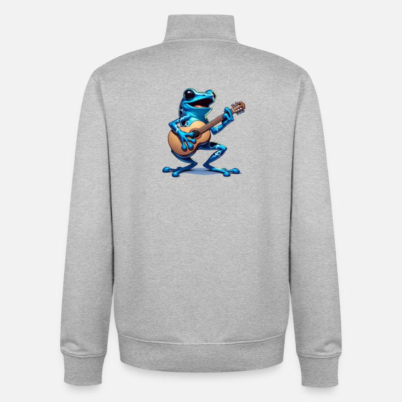 Guitare Poison Dart Frog - Sweat zippé unisexe en coton bio Stanley/Stella - gris chiné