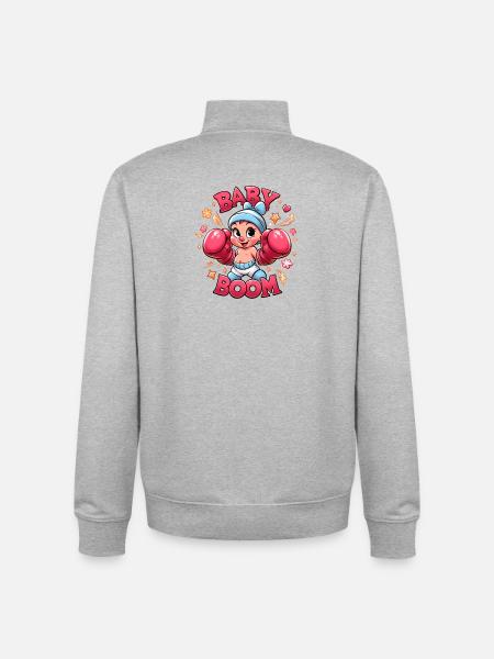 Babyboom - Unisex Organic Zip Sweatshirt von Stanley/Stella - Grau meliert