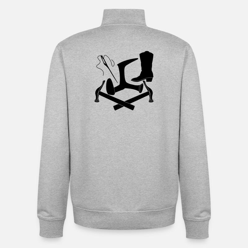 Shoemaker tool logo - Unisex Organic Zip Sweatshirt by Stanley/Stella - heather grey