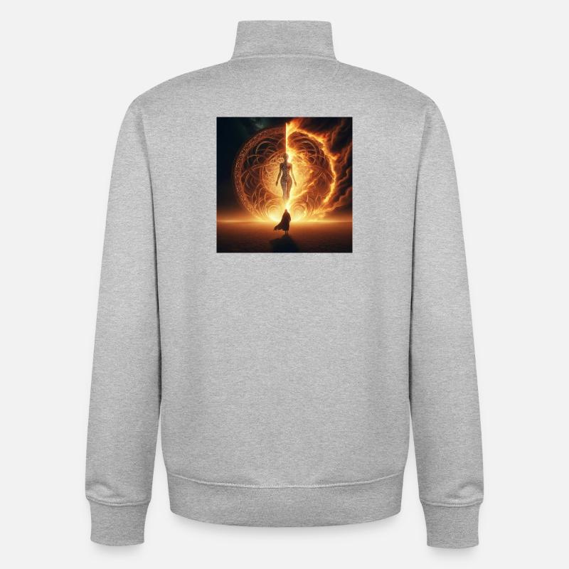 Stargate - Sweat zippé unisexe en coton bio Stanley/Stella - gris chiné