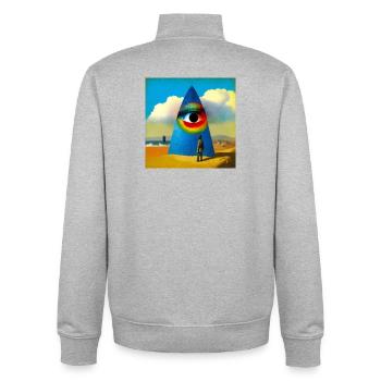 Surreal 04 - Unisex Organic Zip Sweatshirt by Stanley/Stella - heather grey - Back - AI Model Male 185 light (185cm)