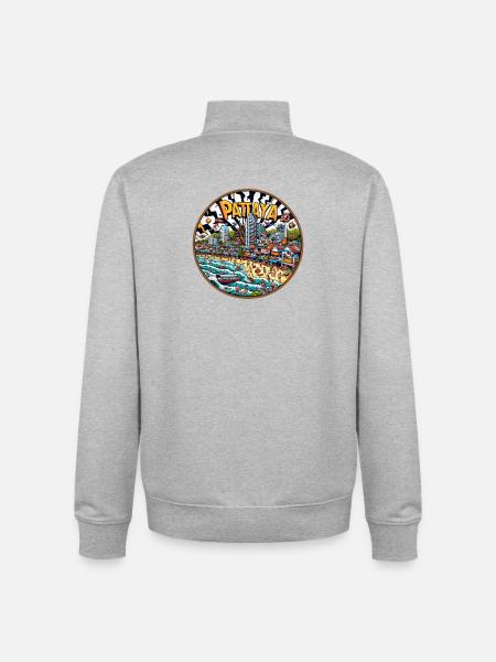 Pattaya Thailand City Design - Unisex Organic Zip Sweatshirt by Stanley/Stella - heather grey