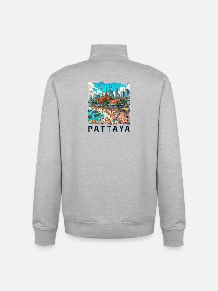 Pattaya Thailand beach design - Unisex Organic Zip Sweatshirt by Stanley/Stella - heather grey