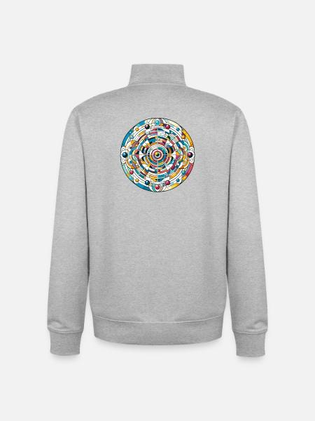 Kunterli - Bunter Lebenszyklus - Unisex Organic Zip Sweatshirt von Stanley/Stella - Grau meliert