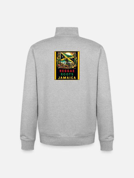 Reggae roots Jamaica - Unisex Organic Zip Sweatshirt by Stanley/Stella - heather grey