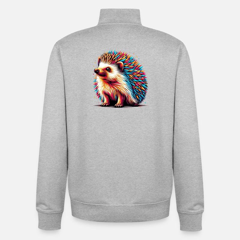 Igel - Unisex Organic Zip Sweatshirt von Stanley/Stella - Grau meliert