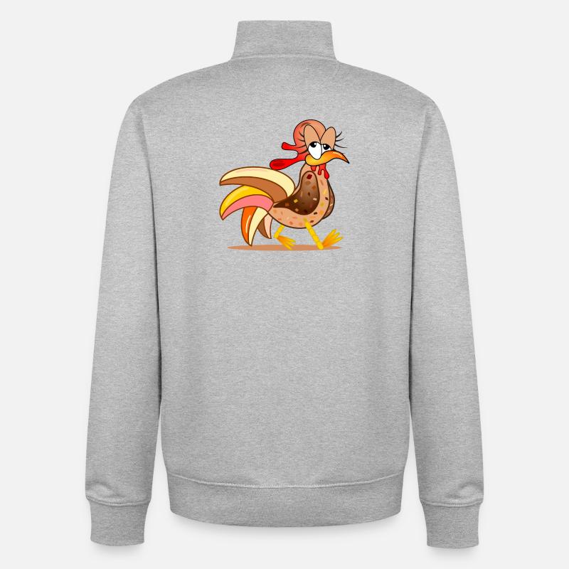 HÜHNERSTALL HÜHNER COMIC - Unisex Organic Zip Sweatshirt von Stanley/Stella - Grau meliert