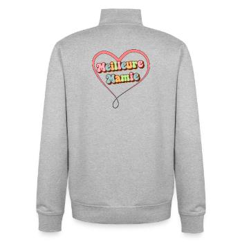 Beste Oma - Unisex Organic Zip Sweatshirt von Stanley/Stella - Grau meliert - Hinten - AI Model Male 185 light (185cm)