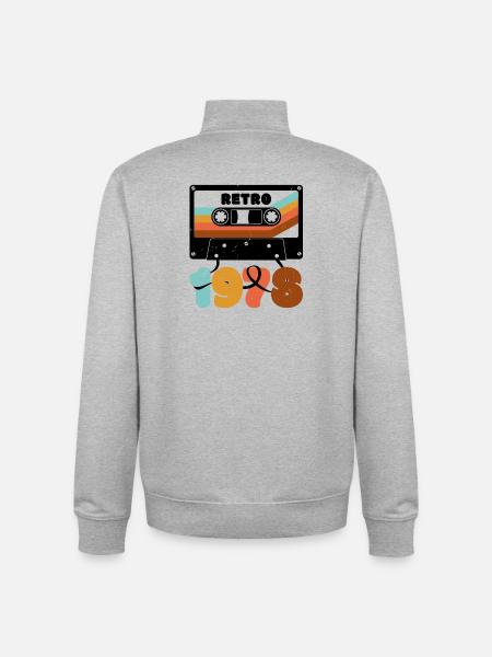 1978 Retro-Musikkassette - Unisex Organic Zip Sweatshirt von Stanley/Stella - Grau meliert