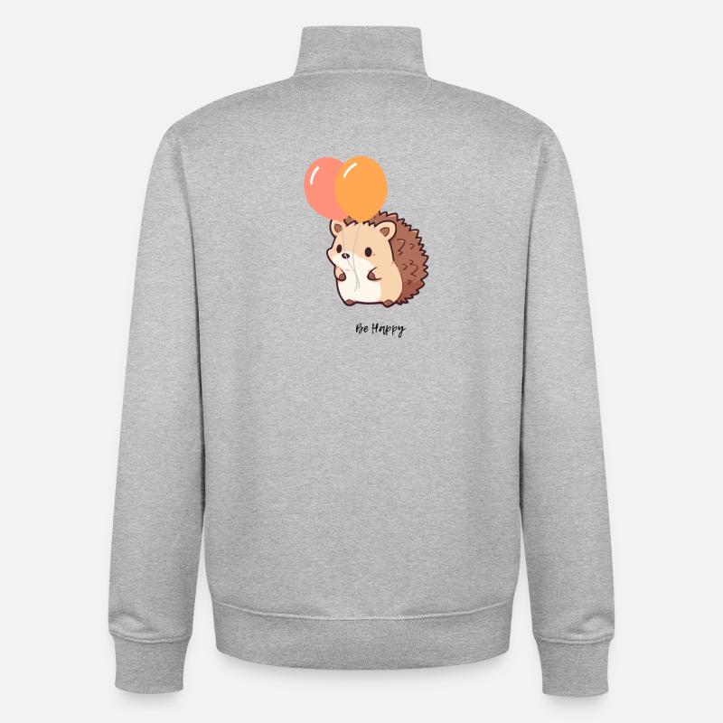 Hérisson mignon - Sweat zippé unisexe en coton bio Stanley/Stella - gris chiné