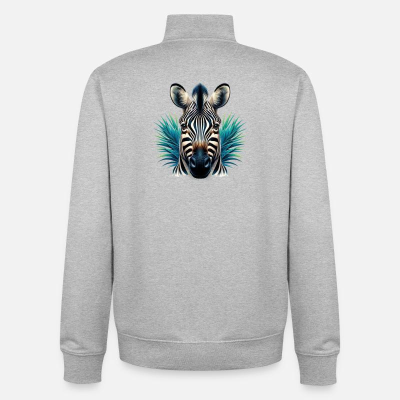 Zebra - Unisex Organic Zip Sweatshirt von Stanley/Stella - Grau meliert