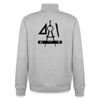 Architect logo - Unisex Organic Zip Sweatshirt by Stanley/Stella - heather grey - Back - AI Model Male 185 light (185cm)