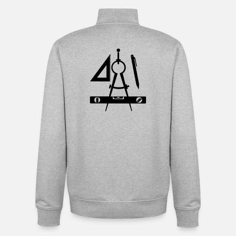 Logo de l’architecte - Sweat zippé unisexe en coton bio Stanley/Stella - gris chiné