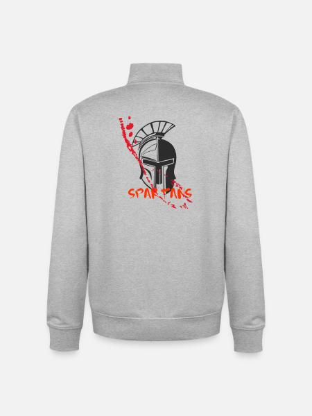 Helm Sparta und Blut 7 - Unisex Organic Zip Sweatshirt von Stanley/Stella - Grau meliert